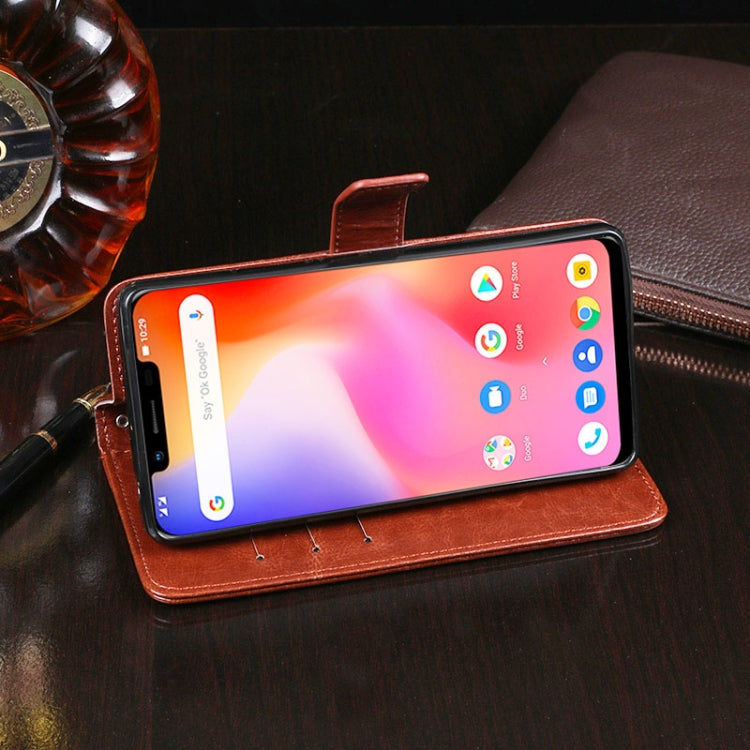 For Ulefone S10 Pro idewei  Crazy Horse Texture Horizontal Flip Leather Case with Holder & Card Slots & Wallet(Yellow)
