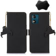 For Motorola Moto G53 5G Genuine Leather Magnetic RFID Leather Phone Case(Black) - Motorola Cases by PMC TechLife | Online Shopping South Africa | PMC TechLife | Buy Now Pay Later Mobicred