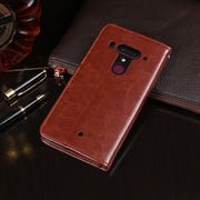 For HTC U12+ idewei Crazy Horse Texture Horizontal Flip Leather Case with Holder & Card Slots & Wallet(Yellow)