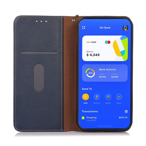For OnePlus 11 5G KHAZNEH Nappa Top Layer Cowhide Leather Phone Case(Blue)
