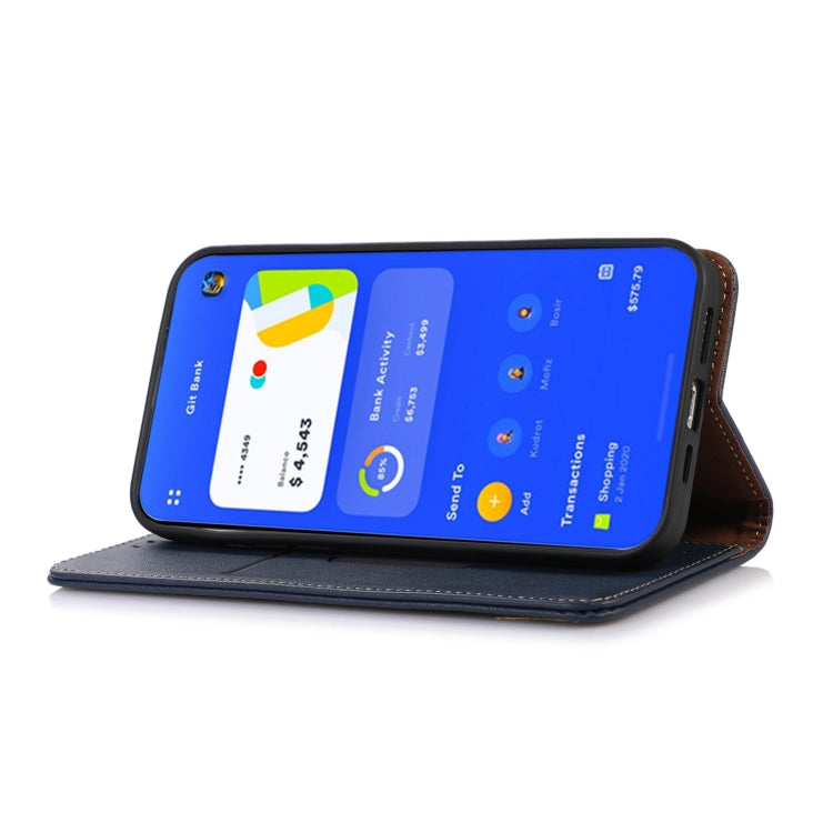 For OnePlus 11 5G KHAZNEH Nappa Top Layer Cowhide Leather Phone Case(Blue) - OnePlus Cases by PMC TechLife | Online Shopping South Africa | PMC TechLife | Buy Now Pay Later Mobicred