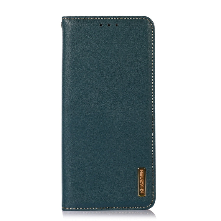 For Motorola Moto E13 4G 2023 KHAZNEH Nappa Top Layer Cowhide Leather Phone Case(Green)