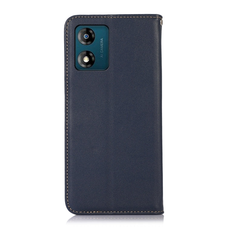 For Motorola Moto E13 4G 2023 KHAZNEH Nappa Top Layer Cowhide Leather Phone Case(Blue) - Motorola Cases by PMC TechLife | Online Shopping South Africa | PMC TechLife | Buy Now Pay Later Mobicred