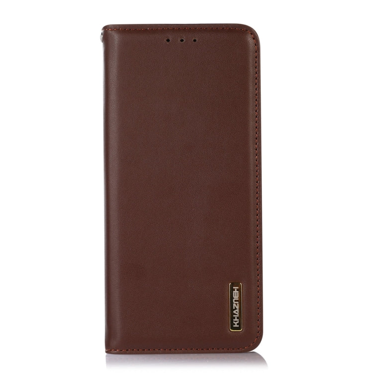 For Motorola Moto E13 4G 2023 KHAZNEH Nappa Top Layer Cowhide Leather Phone Case(Brown)
