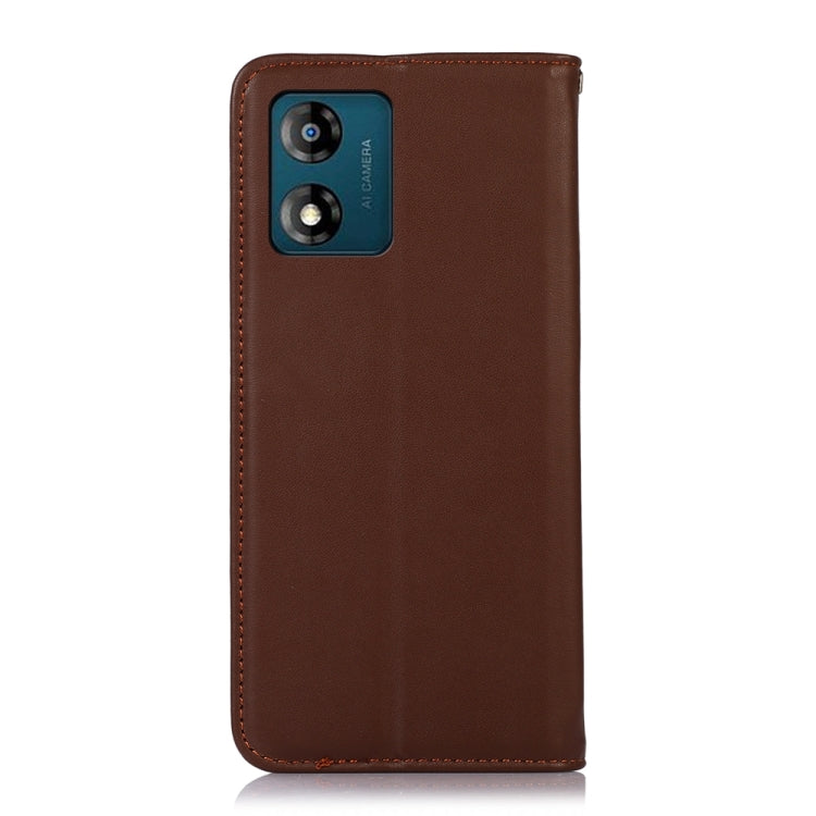 For Motorola Moto E13 4G 2023 KHAZNEH Nappa Top Layer Cowhide Leather Phone Case(Brown)