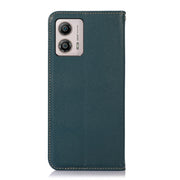 For Motorola Moto G53 5G KHAZNEH Nappa Top Layer Cowhide Leather Phone Case(Green)