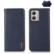 For Motorola Moto G53 5G KHAZNEH Nappa Top Layer Cowhide Leather Phone Case(Blue) - free shipping - PMC TechLife - Order now!