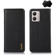 For Motorola Moto G53 5G KHAZNEH Nappa Top Layer Cowhide Leather Phone Case(Black) - Motorola Cases by PMC TechLife | Online Shopping South Africa | PMC TechLife | Buy Now Pay Later Mobicred