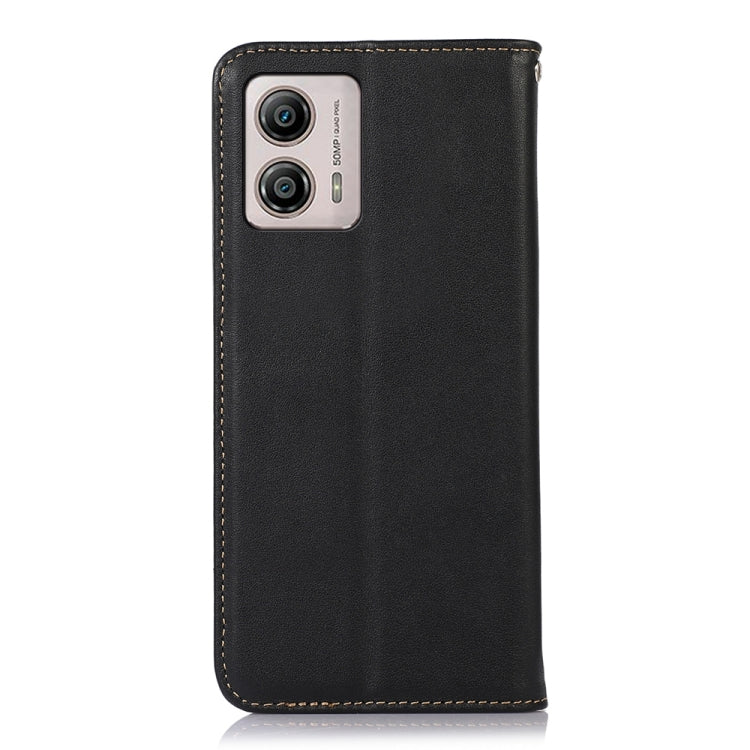 For Motorola Moto G53 5G KHAZNEH Nappa Top Layer Cowhide Leather Phone Case(Black)