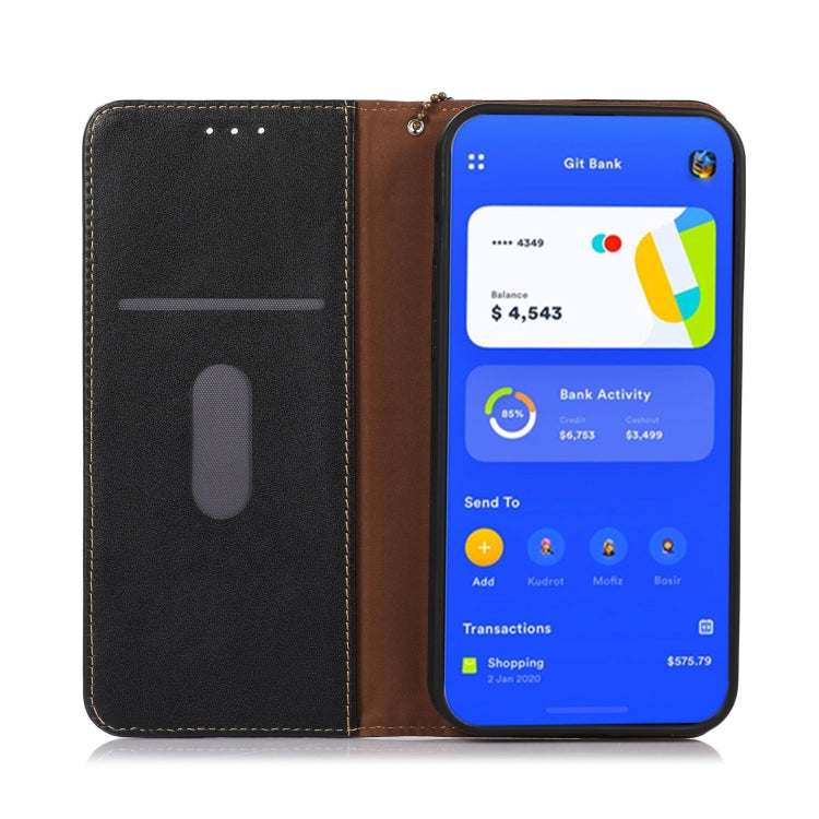 For Motorola Moto G53 5G KHAZNEH Nappa Top Layer Cowhide Leather Phone Case(Black)