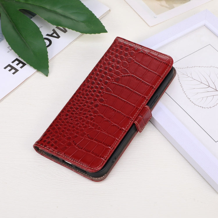 For OnePlus Nord CE 3 Lite Crocodile Top Layer Cowhide RFID Leather Phone Case(Red)