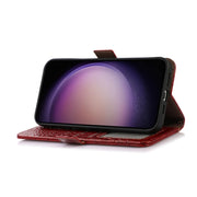 For Motorola Moto E13 4G 2023 Crocodile Top Layer Cowhide RFID Leather Phone Case(Red)