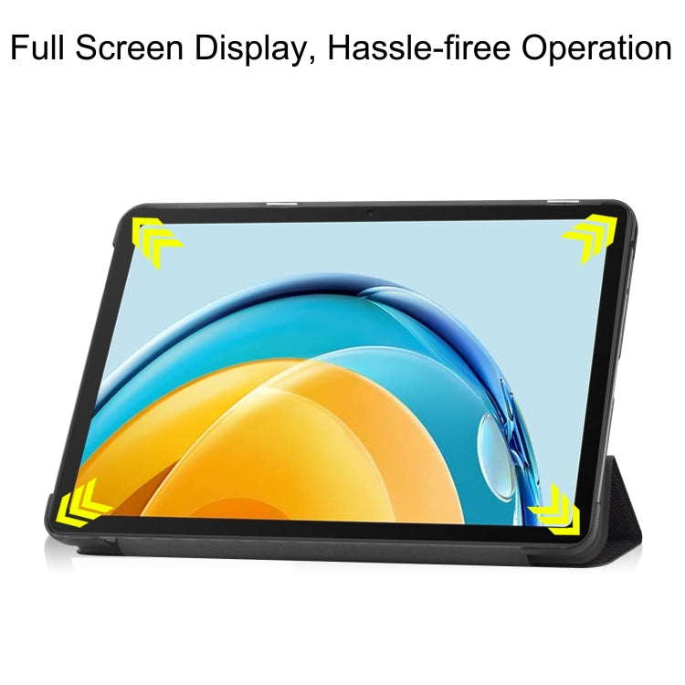 For Huawei Matepad SE 10.4 Custer Painted 3-Fold Holder Leather Tablet Case(Big Eye Me) - Huawei by PMC TechLife | Online Shopping South Africa | PMC TechLife | Buy Now Pay Later Mobicred