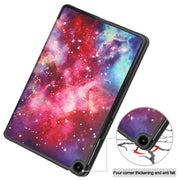 For Huawei Matepad SE 10.4 Custer Painted 3-Fold Holder Leather Tablet Case(Milky Way Nebula)