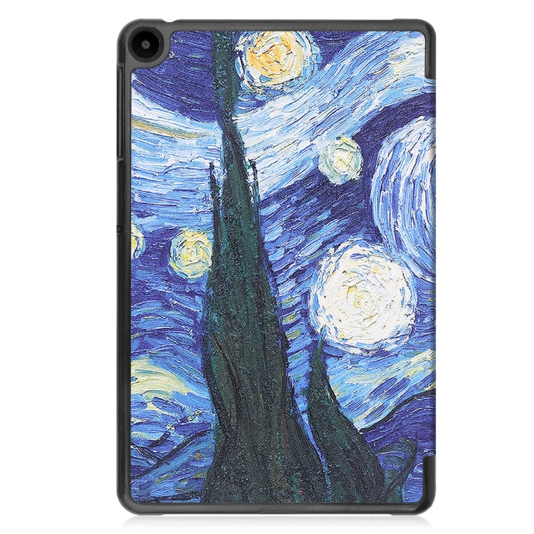 For Huawei Matepad SE 10.4 Custer Painted 3-Fold Holder Leather Tablet Case(Starry Sky)