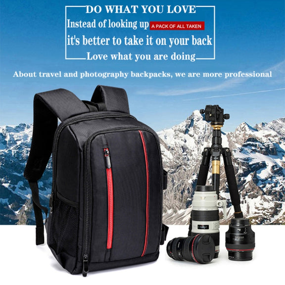Outdoor Camera Backpack Water-resistant Photography Camera Shoulders Bag, Size:33.5x25.5x15.5cm(Red)