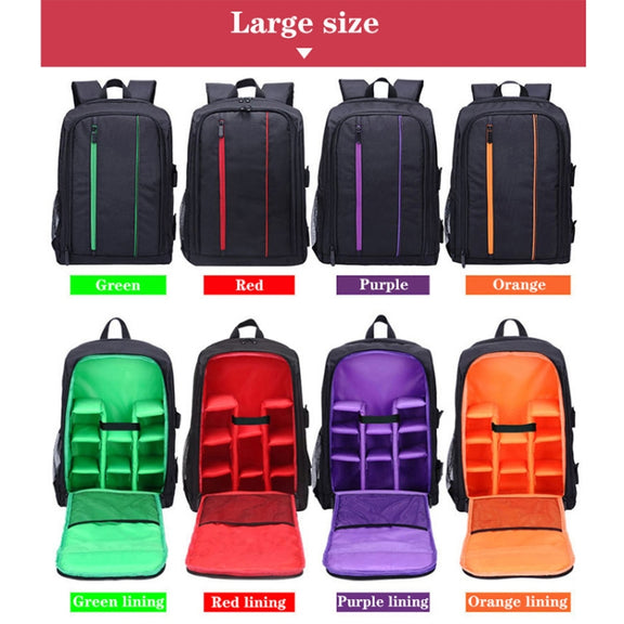 Outdoor Camera Backpack Water-resistant Photography Camera Shoulders Bag, Size:33.5x25.5x15.5cm(Red)