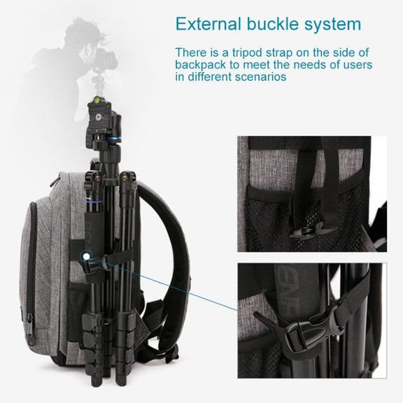Small Water-resistant Camera Backpack Shoulders SLR Camera Bag(Grey)