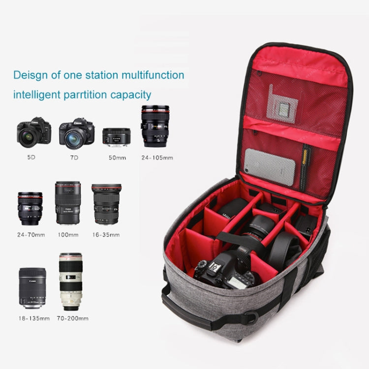 Small Water-resistant Camera Backpack Shoulders SLR Camera Bag(Grey)
