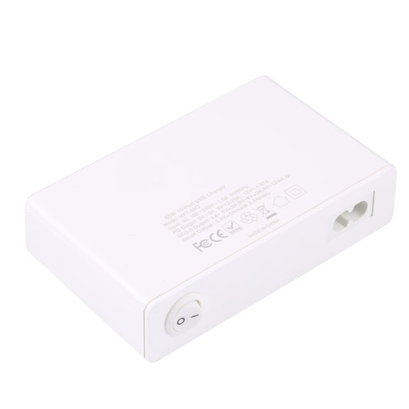 MFT-03Q 10 in 1 65W QC3.0 USB Smart Fast Charger, Plug Type:US Plug(White)