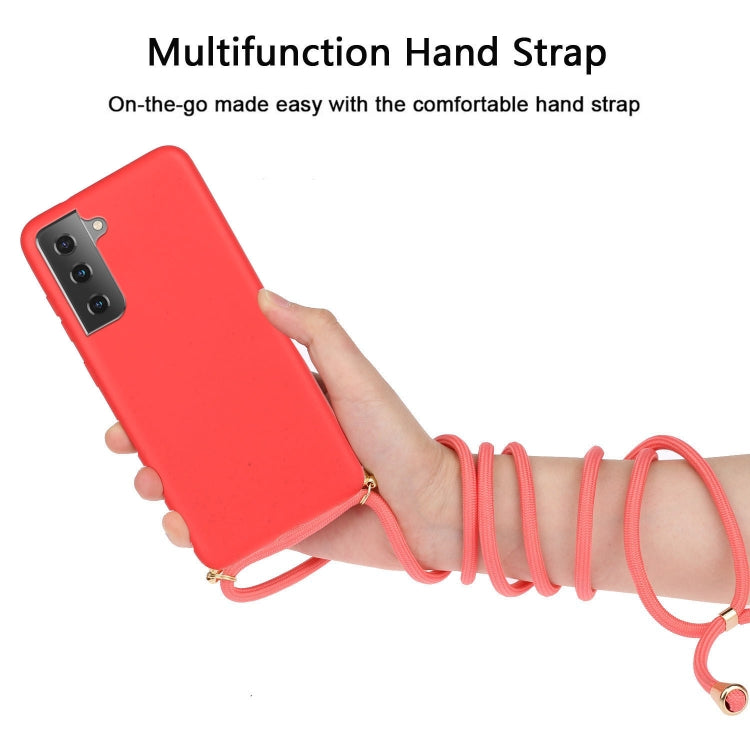 For Samsung Galaxy A34 5G Wheat Straw Material + TPU Phone Case with Lanyard(Red) - Galaxy Phone Cases by PMC TechLife | Online Shopping South Africa | PMC TechLife