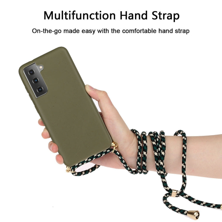 For Samsung Galaxy S23 FE 5G Wheat Straw Material + TPU Phone Case with Lanyard(Army Green) - free shipping - PMC TechLife - Order now!