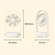 WT-F62 Outdoor Portable USB Charging Air Cooling Fan with LED Night Lamp(Army Green)