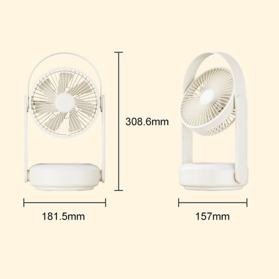 WT-F62 Outdoor Portable USB Charging Air Cooling Fan with LED Night Lamp(Army Green)