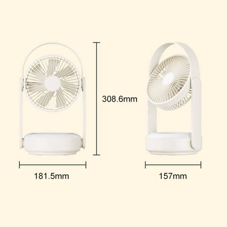 WT-F62 Outdoor Portable USB Charging Air Cooling Fan with LED Night Lamp(Army Green)