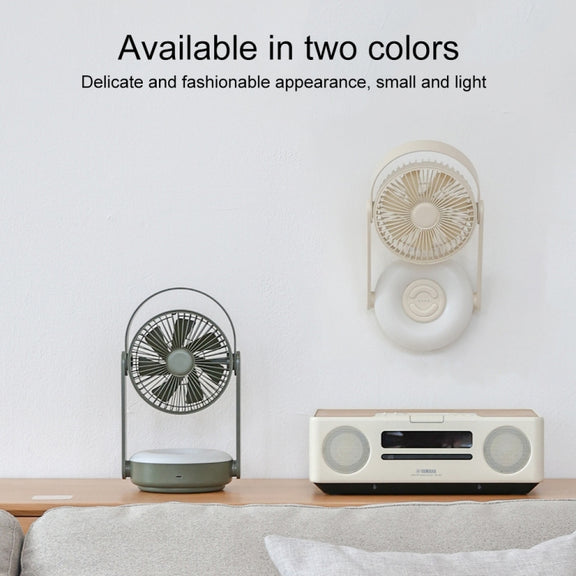 WT-F62 Outdoor Portable USB Charging Air Cooling Fan with LED Night Lamp(Army Green)
