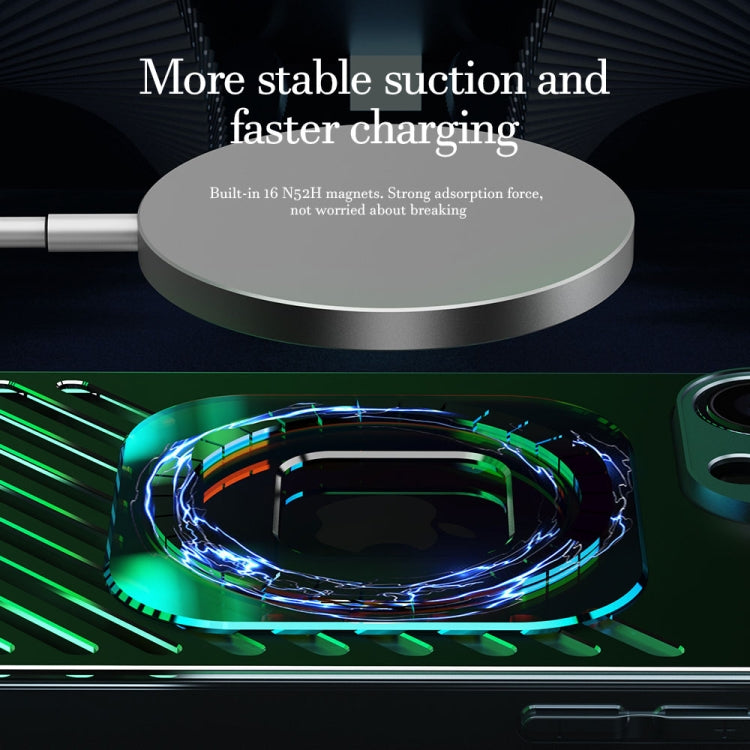 For iPhone 14 Pro Max R-JUST Square Round Mirror PC+TPU Phone Case(Green) - iPhone 14 Pro Max Cases by R-JUST | Online Shopping South Africa | PMC TechLife | Buy Now Pay Later Mobicred