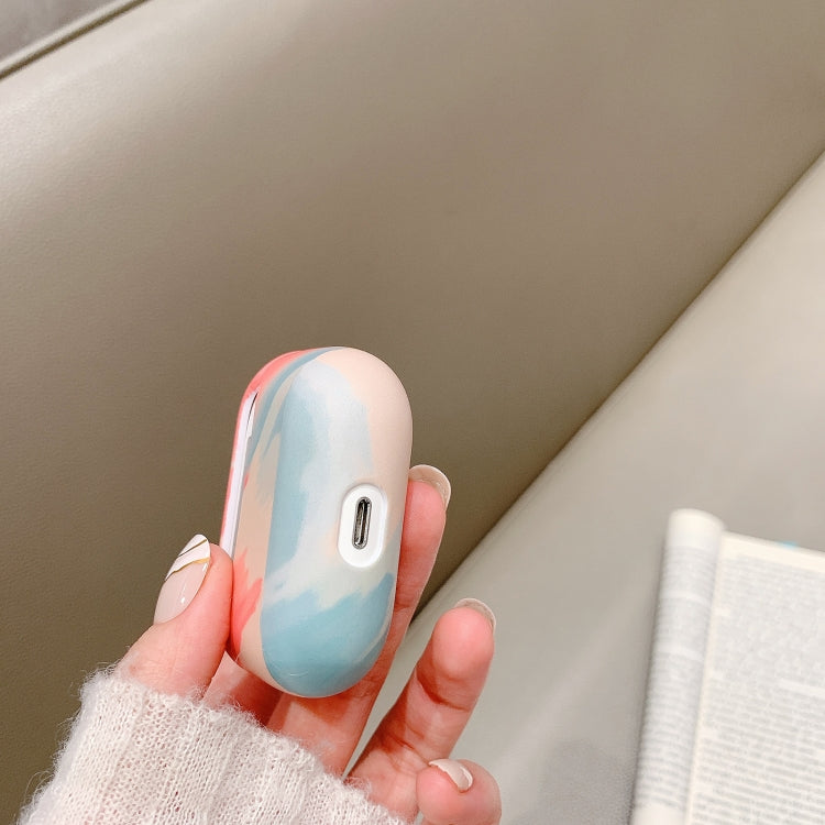 For AirPods Pro Ink Painting Water Sticker PC Earphone Case(Ink Green)