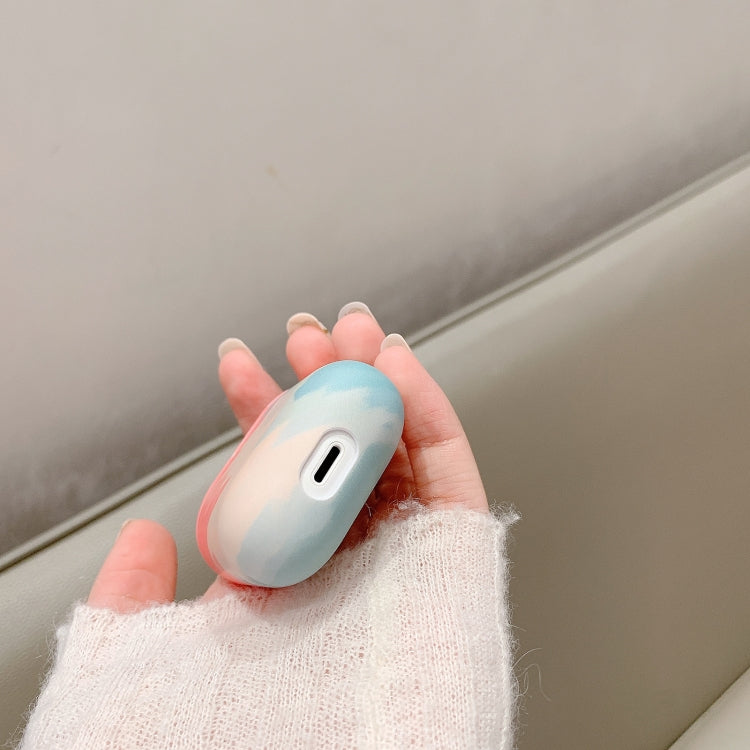 For AirPods 1 / 2 Ink Painting Water Sticker PC Earphone Case(Sea Blue) - For AirPods 1/2 by PMC Jewellery | Online Shopping South Africa | PMC Jewellery | Buy Now Pay Later Mobicred