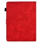 For 7 inch Tablets Peony Butterfly Embossed Leather Tablet Case(Red)