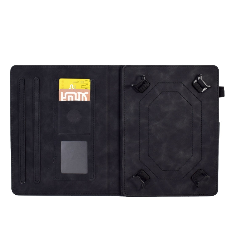 For 7 inch Tablets Peony Butterfly Embossed Leather Tablet Case(Black) - 7 inch by PMC TechLife | Online Shopping South Africa | PMC TechLife | Buy Now Pay Later Mobicred