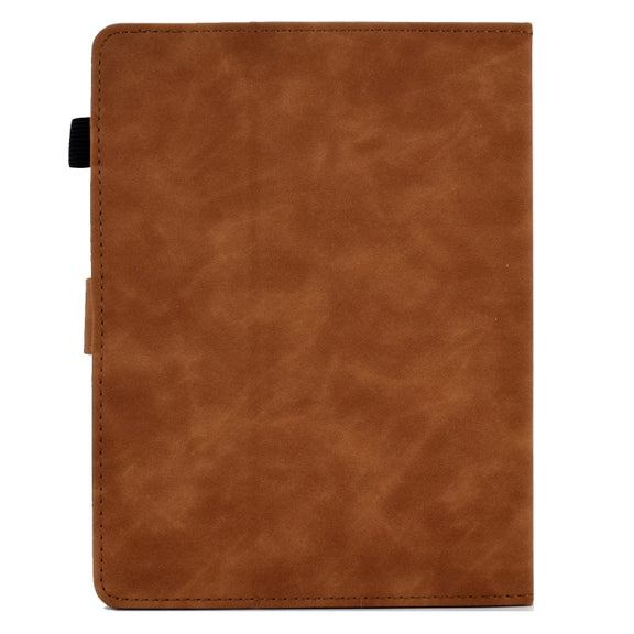 For 8 inch Tablets Peony Butterfly Embossed Leather Tablet Case(Brown)