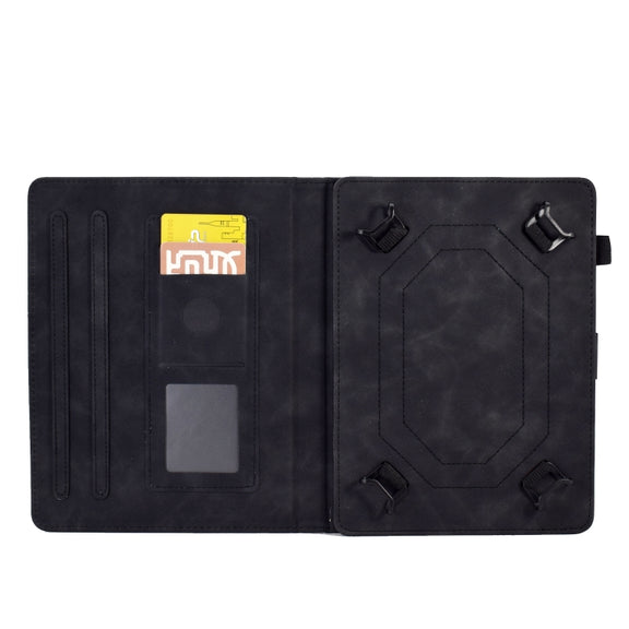 For 8 inch Tablets Peony Butterfly Embossed Leather Tablet Case(Black)