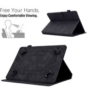 For 8 inch Tablets Peony Butterfly Embossed Leather Tablet Case(Black)