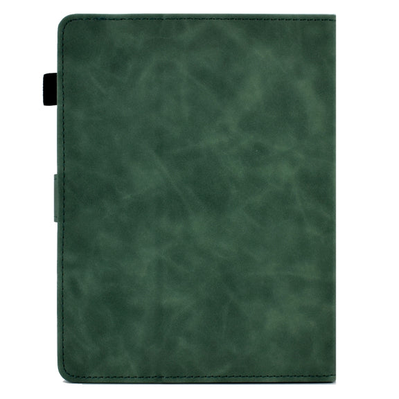 For 10 inch Tablets Peony Butterfly Embossed Leather Tablet Case(Green)