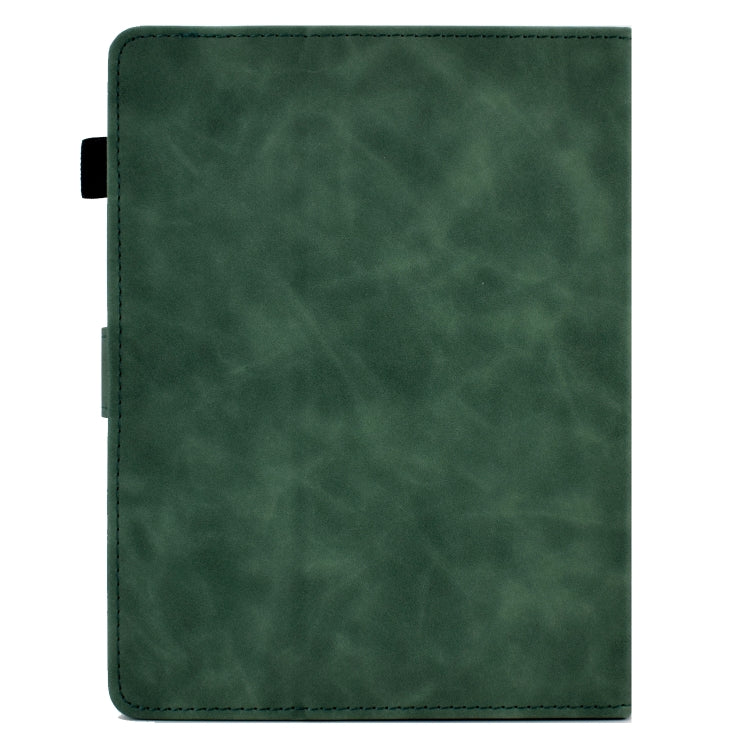 For 10 inch Tablets Peony Butterfly Embossed Leather Tablet Case(Green)