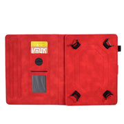 For 10 inch Tablets Peony Butterfly Embossed Leather Tablet Case(Red)