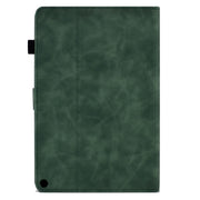 For Amazon Kindle Fire HD10 2021 Peony Butterfly Embossed Leather Smart Tablet Case(Green)
