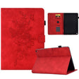 For Amazon Kindle Fire HD10 2021 Peony Butterfly Embossed Leather Smart Tablet Case(Red) - free shipping - PMC TechLife - Order now!