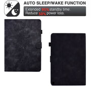 For Amazon Kindle Fire HD8 2022 Peony Butterfly Embossed Leather Smart Tablet Case(Black)