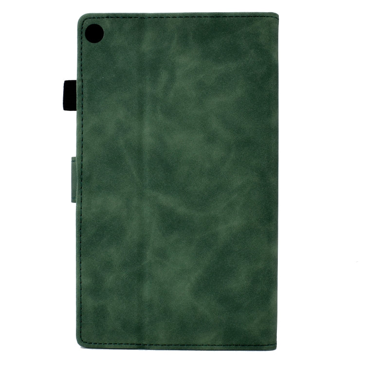 For Amazon Kindle Fire HD8 2018/2017/2016 Peony Butterfly Embossed Leather Smart Tablet Case(Green) - Amazon by PMC TechLife | Online Shopping South Africa | PMC TechLife | Buy Now Pay Later Mobicred