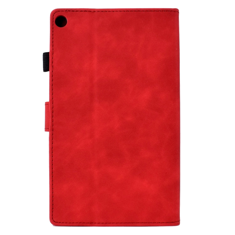 For Amazon Kindle Fire HD8 2018/2017/2016 Peony Butterfly Embossed Leather Smart Tablet Case(Red) - Amazon by PMC TechLife | Online Shopping South Africa | PMC TechLife | Buy Now Pay Later Mobicred
