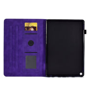 For Amazon Kindle Fire HD8 2020 Peony Butterfly Embossed Leather Smart Tablet Case(Purple)