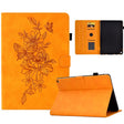 For Amazon Kindle Fire HD8 2020 Peony Butterfly Embossed Leather Smart Tablet Case(Khaki) - free shipping - PMC TechLife - Order now!