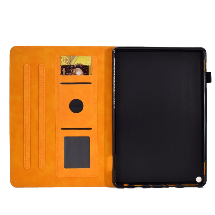 For Amazon Kindle Fire HD8 2020 Peony Butterfly Embossed Leather Smart Tablet Case(Khaki) - free shipping - PMC TechLife - Order now!