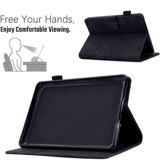 For Amazon Kindle Paperwhite 4/3/2/1 Peony Butterfly Embossed Leather Smart Tablet Case(Black)